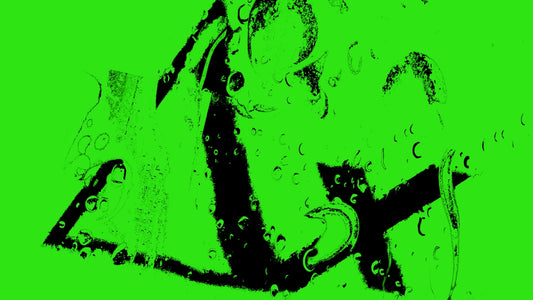 A black graphic is overlayed on a green background.